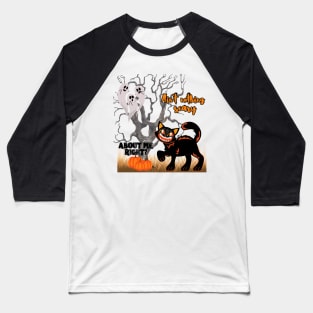 Scary black cat, cute ghosts Baseball T-Shirt